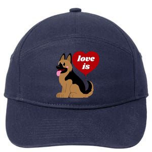 Love Is My Dog German Shepherd Dogs Lover 7-Panel Snapback Hat