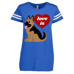 Love Is My Dog German Shepherd Dogs Lover Enza Ladies Jersey Football T-Shirt