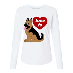 Love Is My Dog German Shepherd Dogs Lover Womens Cotton Relaxed Long Sleeve T-Shirt