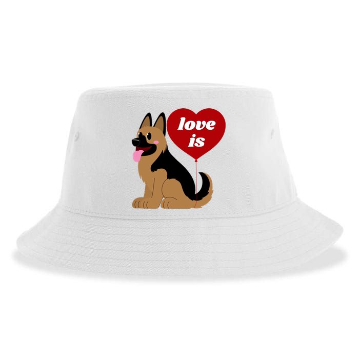 Love Is My Dog German Shepherd Dogs Lover Sustainable Bucket Hat