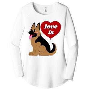 Love Is My Dog German Shepherd Dogs Lover Women's Perfect Tri Tunic Long Sleeve Shirt