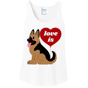 Love Is My Dog German Shepherd Dogs Lover Ladies Essential Tank