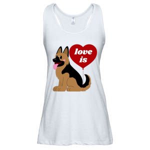 Love Is My Dog German Shepherd Dogs Lover Ladies Essential Flowy Tank