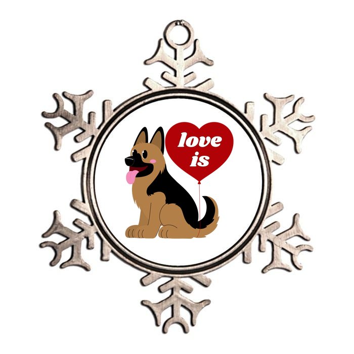 Love Is My Dog German Shepherd Dogs Lover Metallic Star Ornament