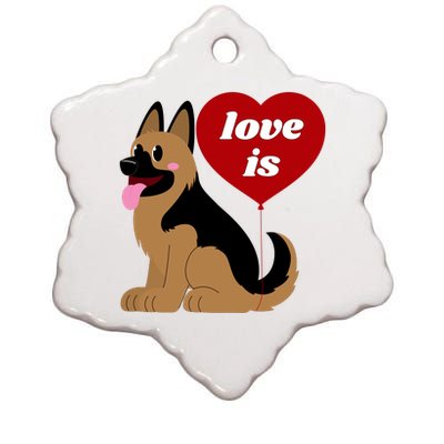 Love Is My Dog German Shepherd Dogs Lover Ceramic Star Ornament