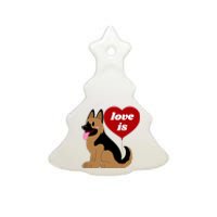 Love Is My Dog German Shepherd Dogs Lover Ceramic Tree Ornament