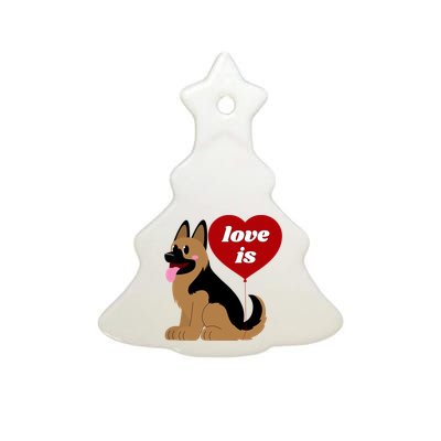 Love Is My Dog German Shepherd Dogs Lover Ceramic Tree Ornament