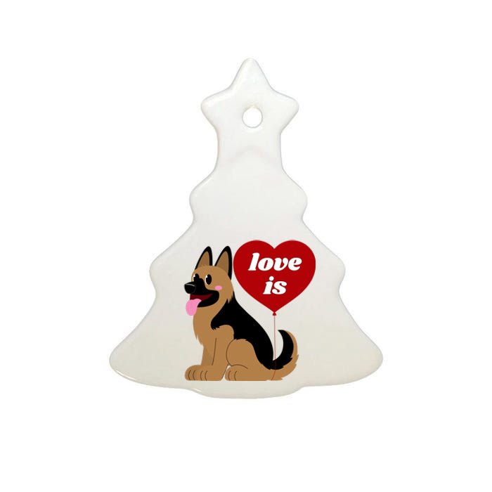 Love Is My Dog German Shepherd Dogs Lover Ceramic Tree Ornament