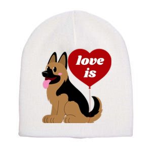 Love Is My Dog German Shepherd Dogs Lover Short Acrylic Beanie