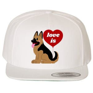 Love Is My Dog German Shepherd Dogs Lover Wool Snapback Cap