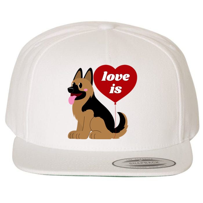 Love Is My Dog German Shepherd Dogs Lover Wool Snapback Cap