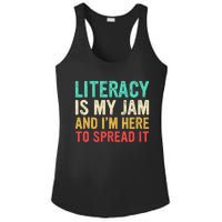 Literacy Is My Jam And IM Here To Spread It Ladies PosiCharge Competitor Racerback Tank