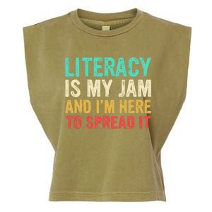 Literacy Is My Jam And IM Here To Spread It Garment-Dyed Women's Muscle Tee