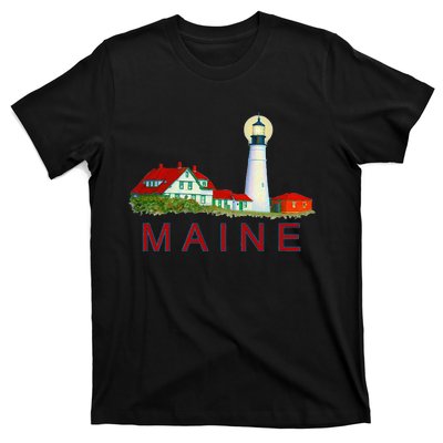 Lighthouse In MainePortland Head LighthouseCape Elizabeth T-Shirt