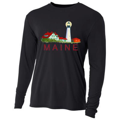 Lighthouse In MainePortland Head LighthouseCape Elizabeth Cooling Performance Long Sleeve Crew