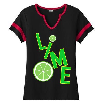 Lime Costume Ladies Halftime Notch Neck Tee