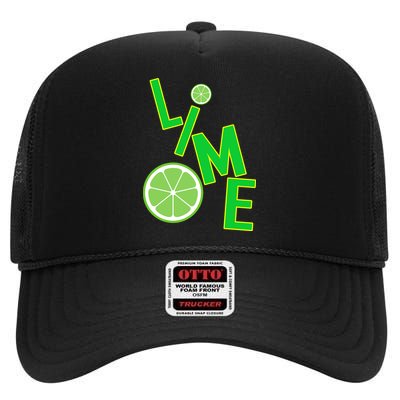 Lime Costume High Crown Mesh Back Trucker Hat