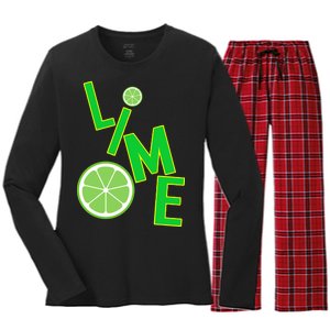 Lime Costume Women's Long Sleeve Flannel Pajama Set 