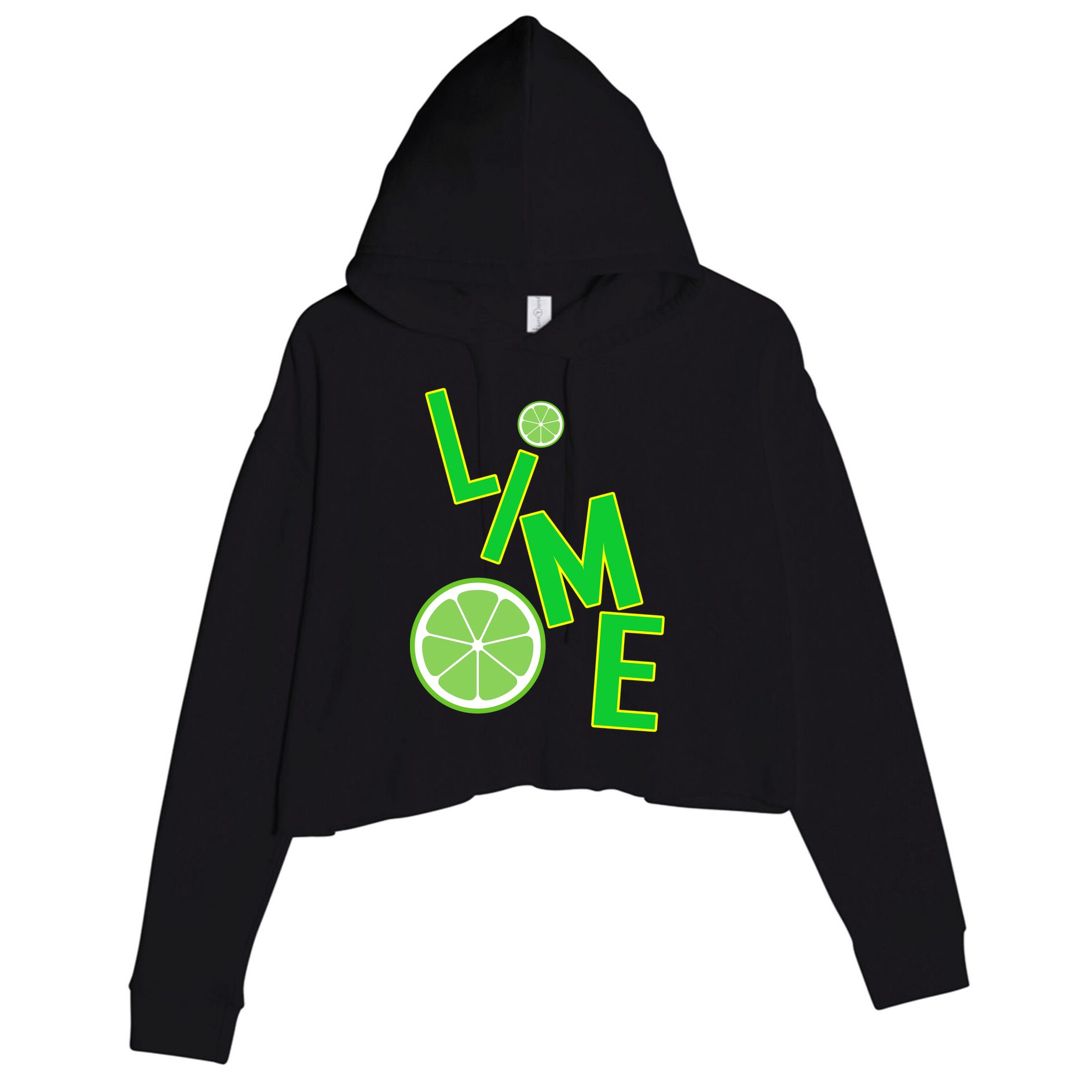 Lime Costume Crop Fleece Hoodie