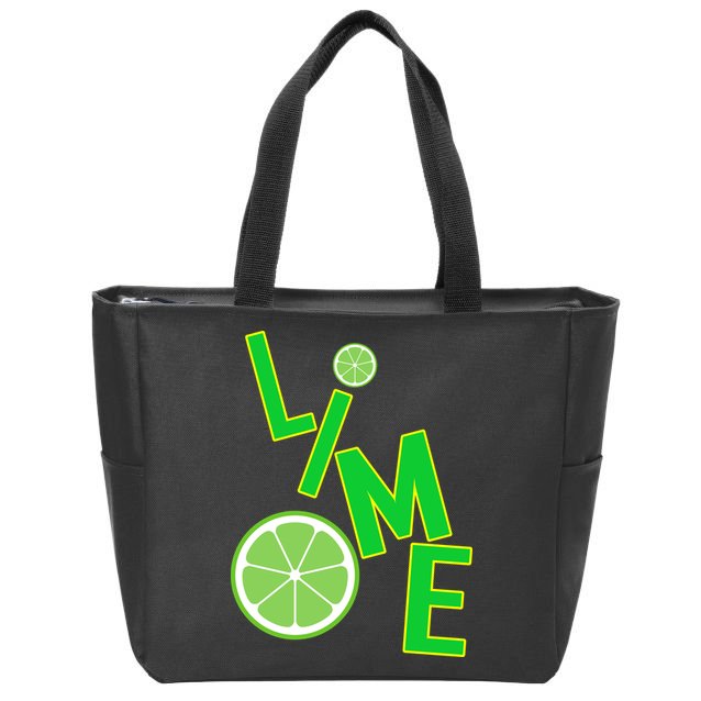 Lime Costume Zip Tote Bag