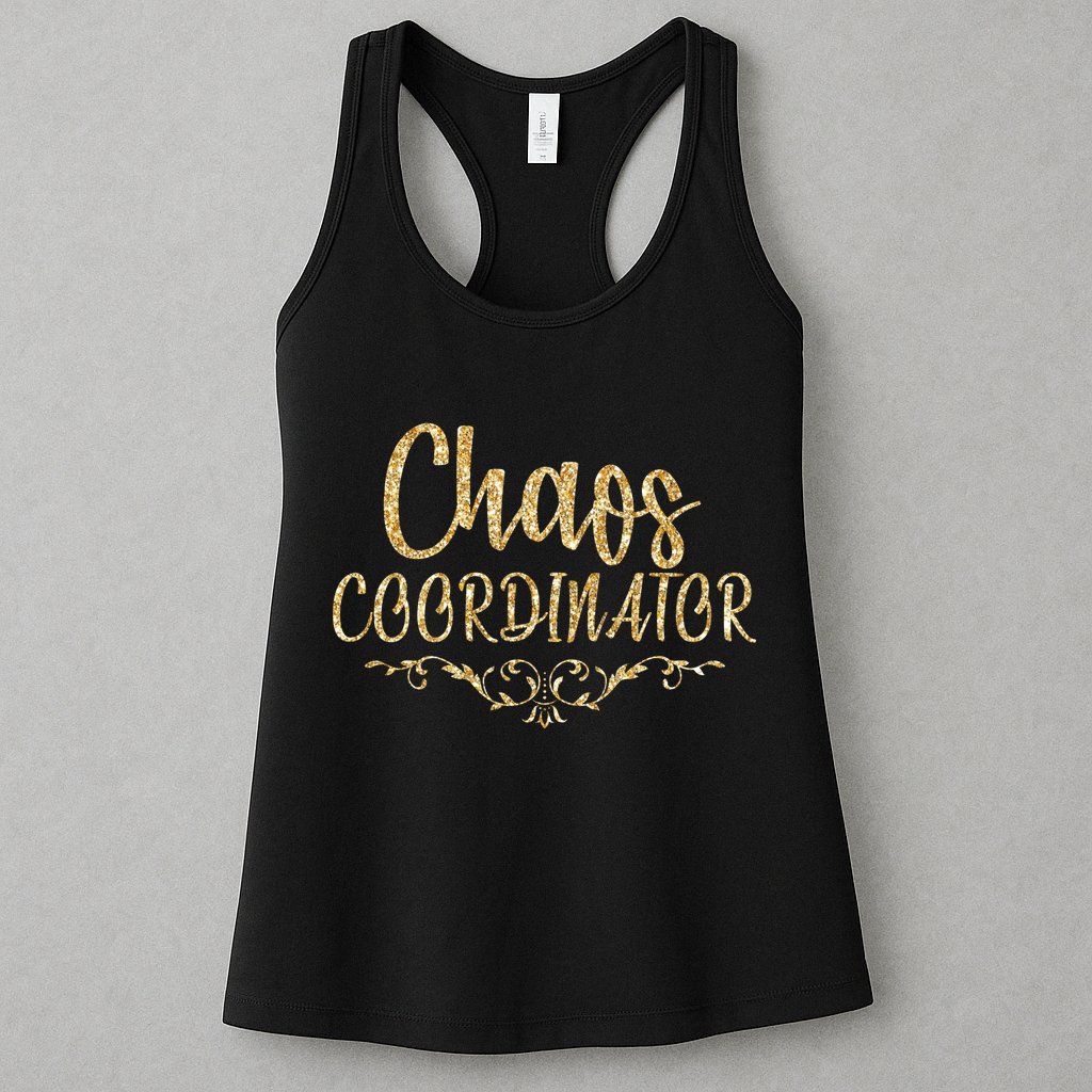 Limited Chaos Coordinator Gold Script Womens Tank Top