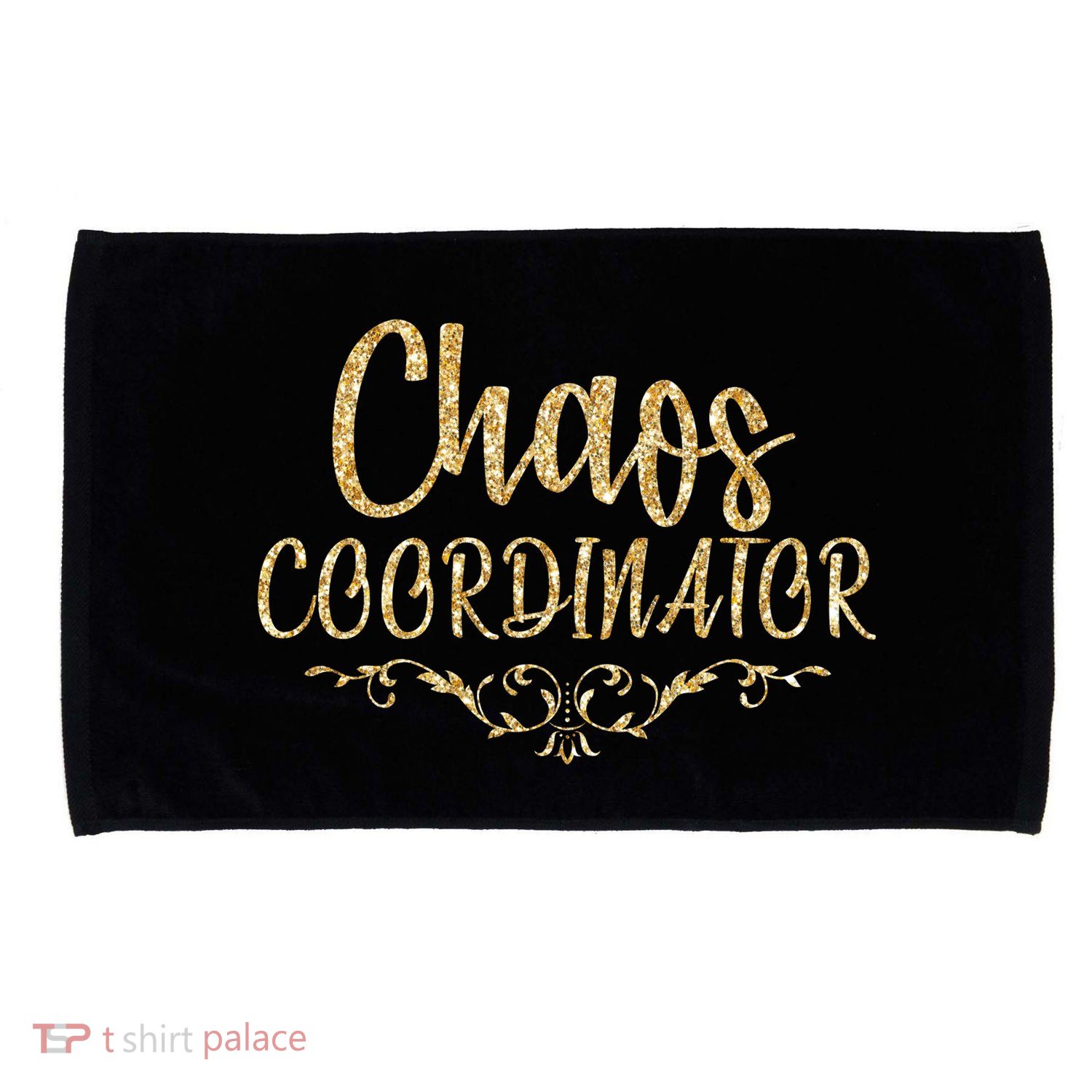 Limited Chaos Coordinator Gold Script Microfiber Hand Towel