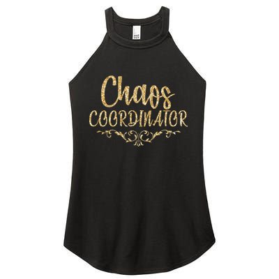 Limited Chaos Coordinator Gold Script Women's Perfect Tri Rocker Tank