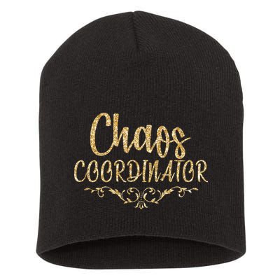 Limited Chaos Coordinator Gold Script Short Acrylic Beanie