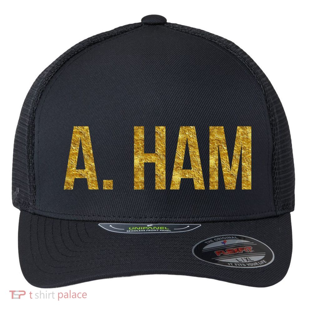 Limited Edition A. Ham Gold Foil Print Flexfit Unipanel Trucker Cap