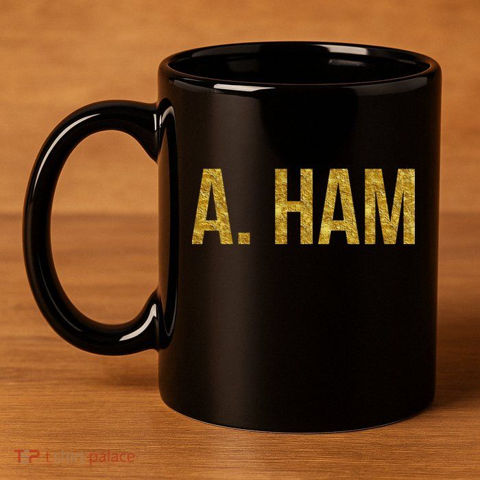 Limited Edition A. Ham Gold Foil Print 11oz C Handle Ceramic Mug