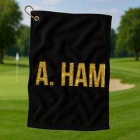Limited Edition A. Ham Gold Foil Print Golf Towel