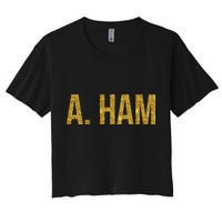 Limited Edition A. Ham Gold Foil Print Women's Crop Top Tee
