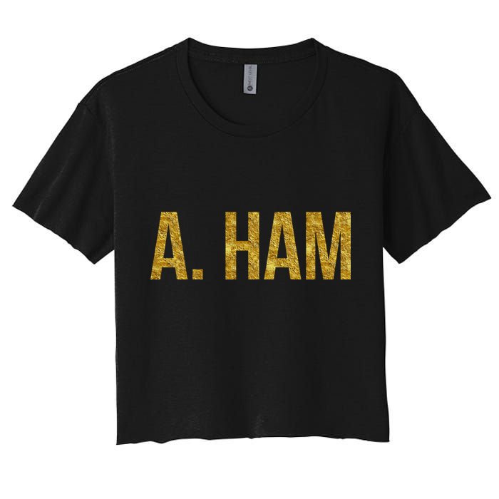 Limited Edition A. Ham Gold Foil Print Women's Crop Top Tee
