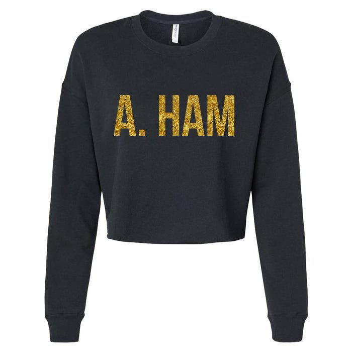 Limited Edition A. Ham Gold Foil Print Cropped Pullover Crew