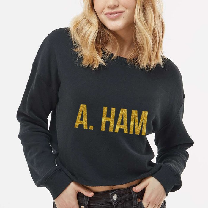 Limited Edition A. Ham Gold Foil Print Cropped Pullover Crew
