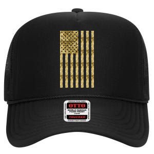 Limited Edition American USA Flag High Crown Mesh Back Trucker Hat