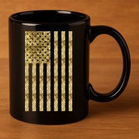 Limited Edition American USA Flag 11oz C Handle Ceramic Mug