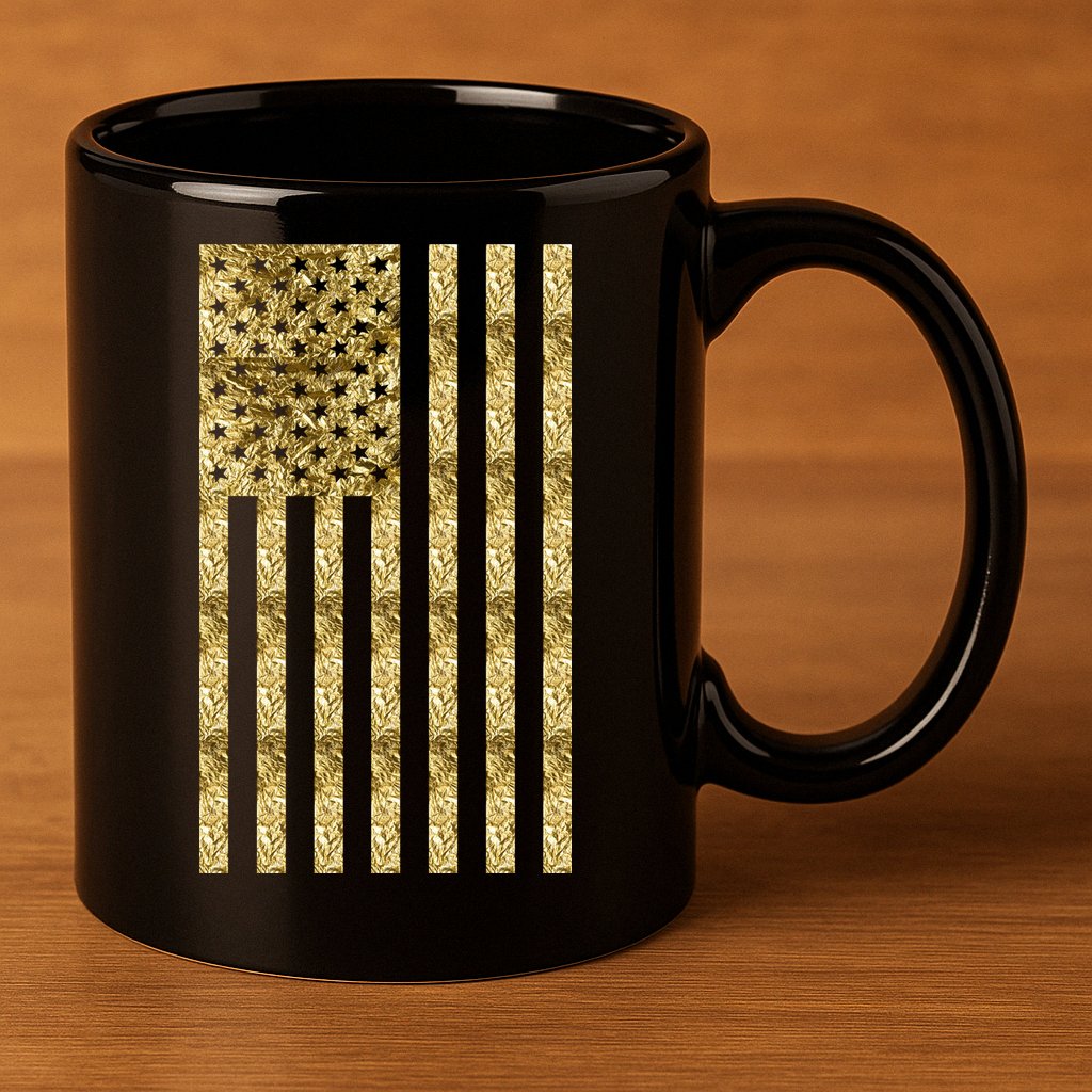 Limited Edition American USA Flag 11oz C Handle Ceramic Mug