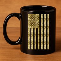 Limited Edition American USA Flag 11oz C Handle Ceramic Mug