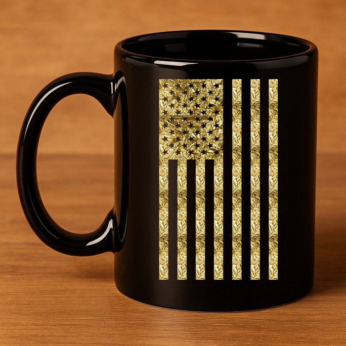 Limited Edition American USA Flag 11oz C Handle Ceramic Mug