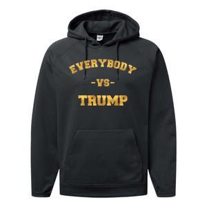 Limited Edition Everybody VS Trump Gold Print Performance Fleece Hoodie