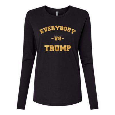 Limited Edition Everybody VS Trump Gold Print Womens Cotton Relaxed Long Sleeve T-Shirt