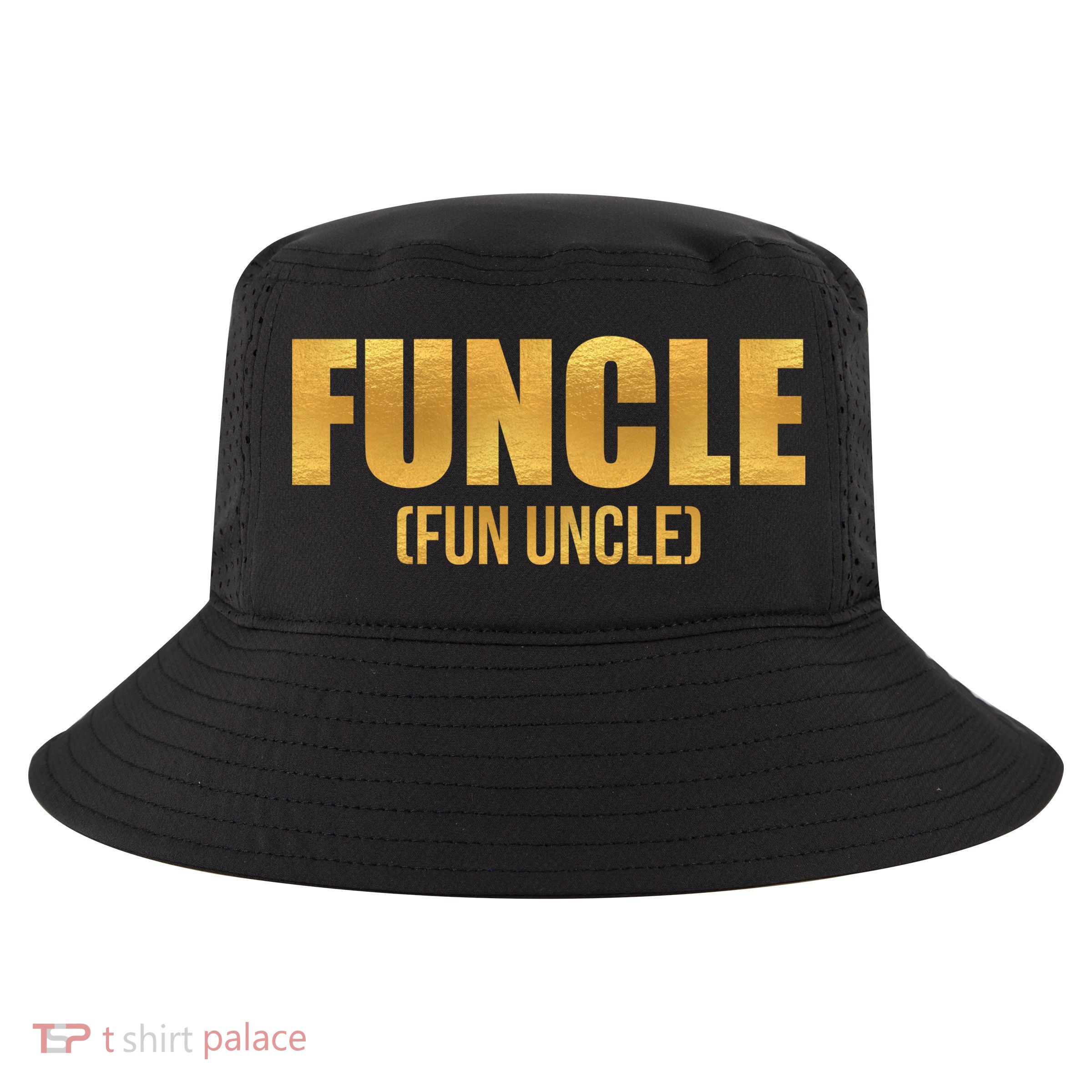 Limited Edition FUNCLE Fun Uncle Gold Print Cool Comfort Performance Bucket Hat