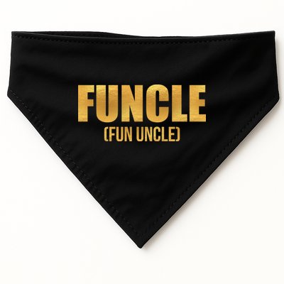 Limited Edition FUNCLE Fun Uncle Gold Print USA-Made Doggie Bandana
