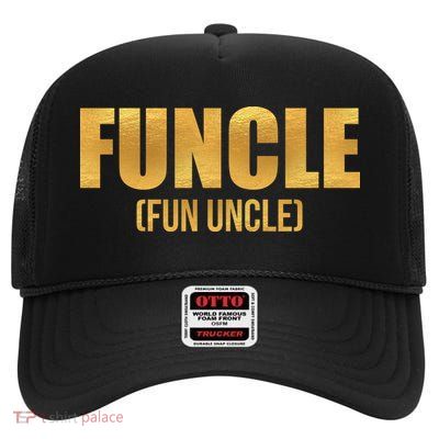 Limited Edition FUNCLE Fun Uncle Gold Print High Crown Mesh Back Trucker Hat