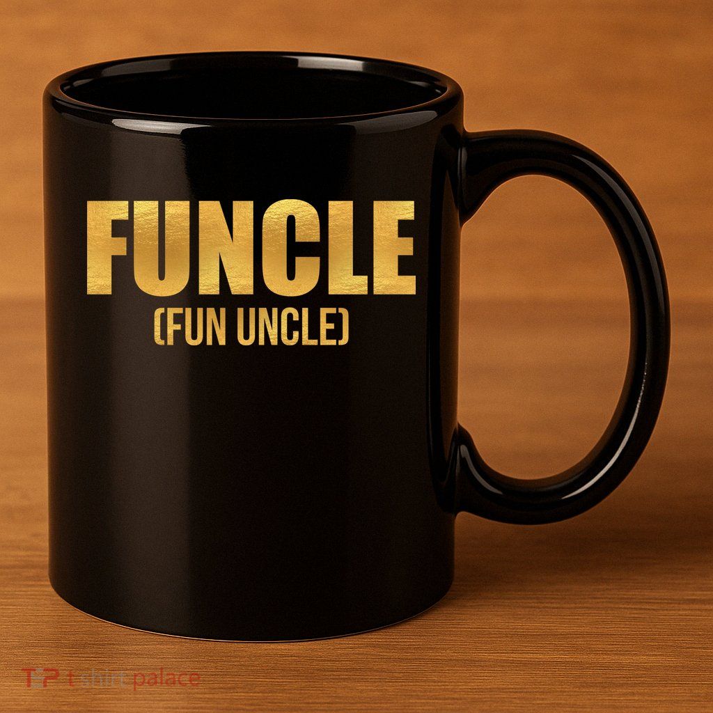 Limited Edition FUNCLE Fun Uncle Gold Print 11oz C Handle Ceramic Mug