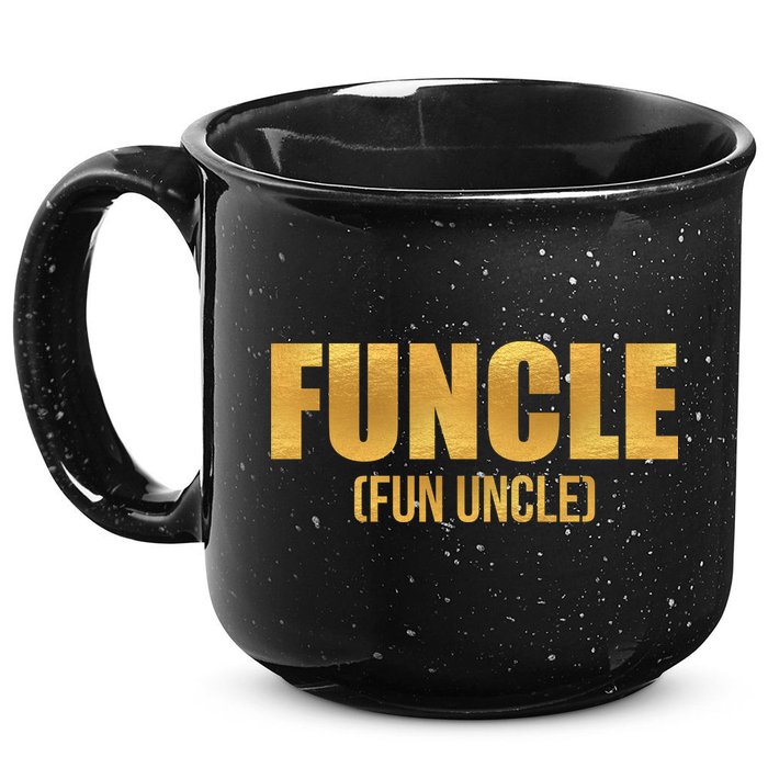 Limited Edition FUNCLE Fun Uncle Gold Print 15oz Campfire Ceramic Mug