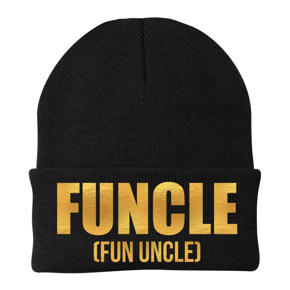 Limited Edition FUNCLE Fun Uncle Gold Print Beanie