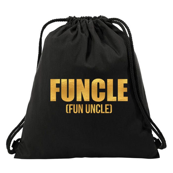 Limited Edition FUNCLE Fun Uncle Gold Print Drawstring Bag