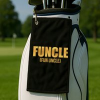 Limited Edition FUNCLE Fun Uncle Gold Print Golf Towel